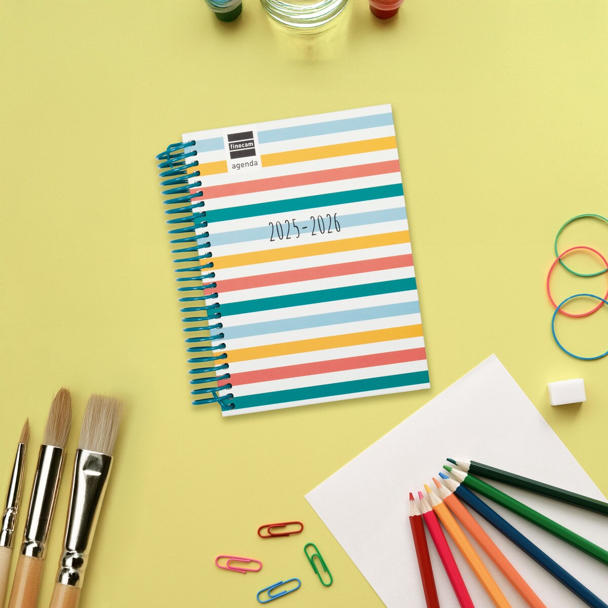 Agenda curso 2025-2026 Diva 1/8-120x164 mm 1 día página Colors Finocam catalán multilingüe 2