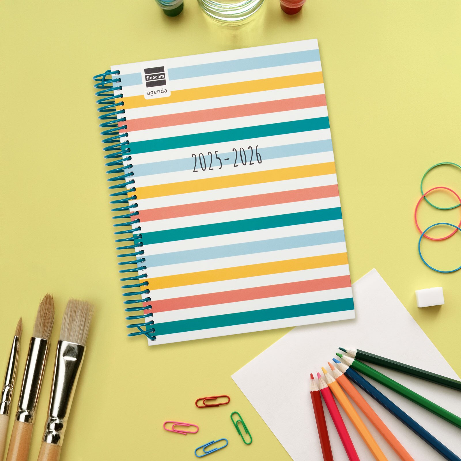 Agenda curso 2025-2026 Diva 1/4-155x212 mm 1 día página Colors Finocam catalán multilingüe 2