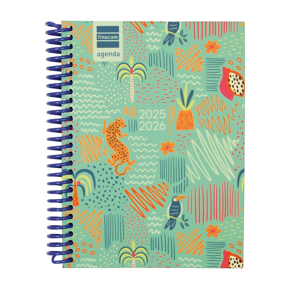 Agenda curso 2025-2026 Diva 1/8-120x164 mm semana vista horizontal Selva Finocam portugués multilingüe Multicolor-1