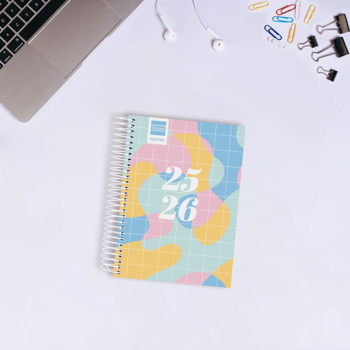 Agenda curso 2025-2026 Gamma 1/8-120x164 mm semana vista horizontal Art Finocam portugués multilingüe Multicolor-2
