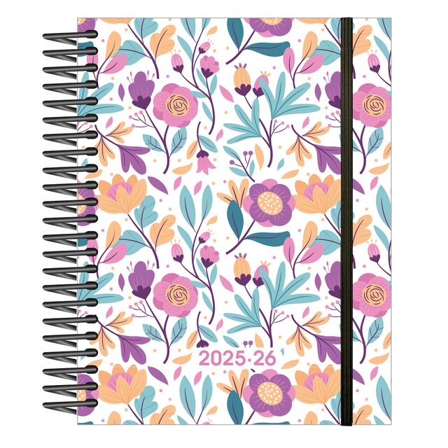 Imagem 0 de Agenda Escolar  2025-2026 Vista Semanal Iki Purple Flowers Senfort