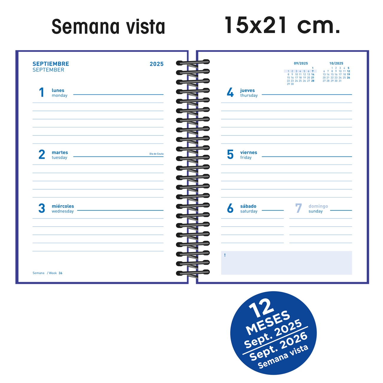 Agenda escolar  2025-2026 Semana a la vista A5  Junior Girls Power Senfort Multicolor-2