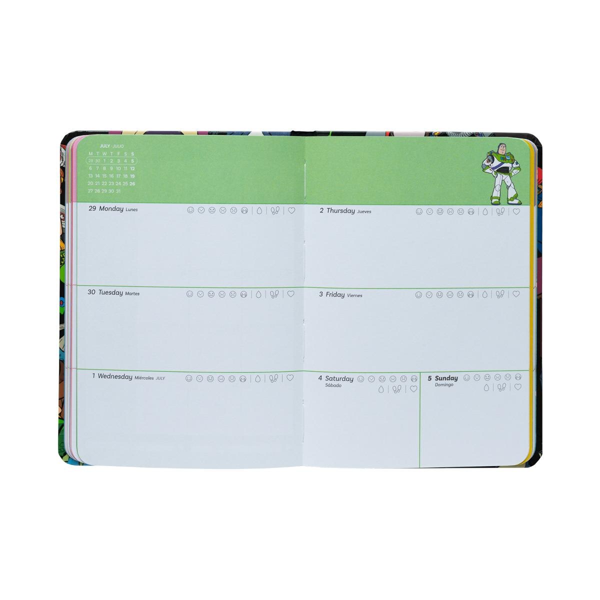 Agenda escolar 2025/2026 semana vista pocket 17 meses Disney Pixar Toy Story 30 aniversario Erik azul Azul / Negro-2