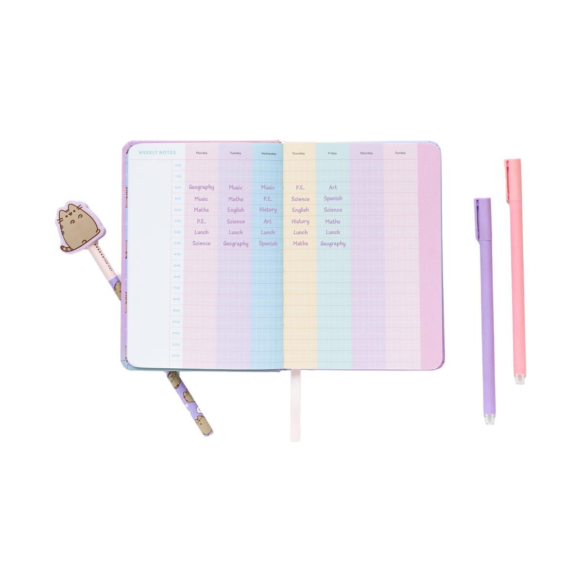 Agenda escolar 2025/2026 semana vista pocket 17 meses Pusheen Erik rosa 4