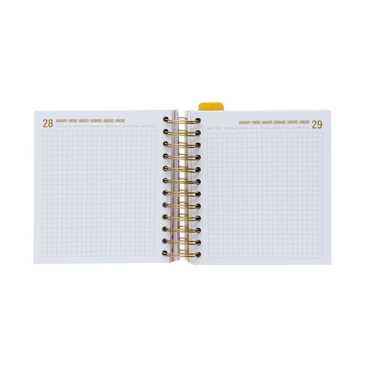 Agenda escolar 2025/2026 día página M 11 meses Glitter Erik beige Beige / Marrón-2