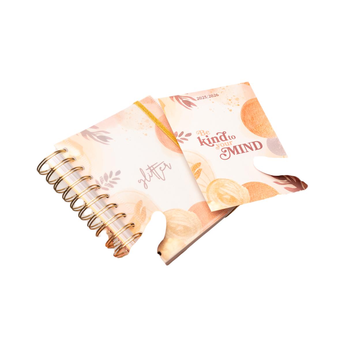 Agenda escolar 2025/2026 día página M 11 meses Glitter Erik beige Beige / Marrón-7