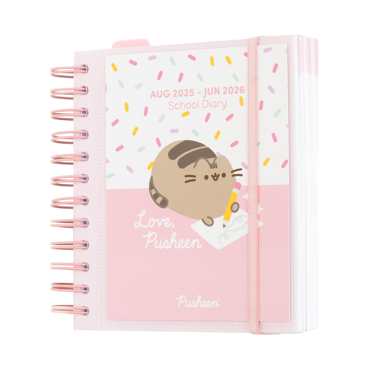 Imagen 0 de Agenda escolar 2025/2026 día página M 11 meses Pusheen Erik rosa