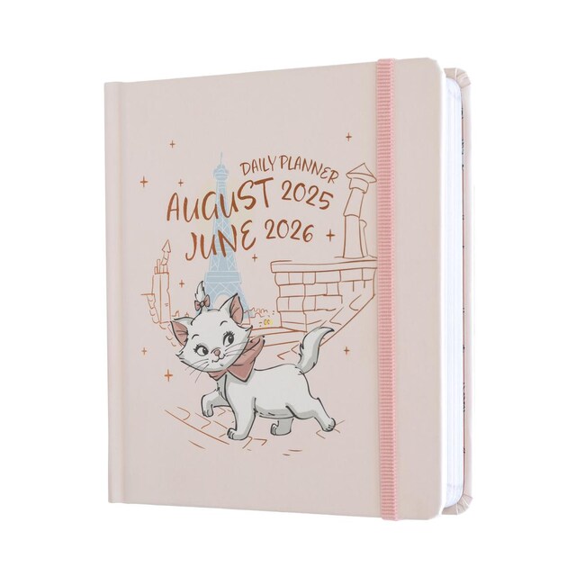 Imagen 0 de Agenda escolar 2025/2026 día página M con lomo 11 meses Disney Bonjour Marie Erik rosa