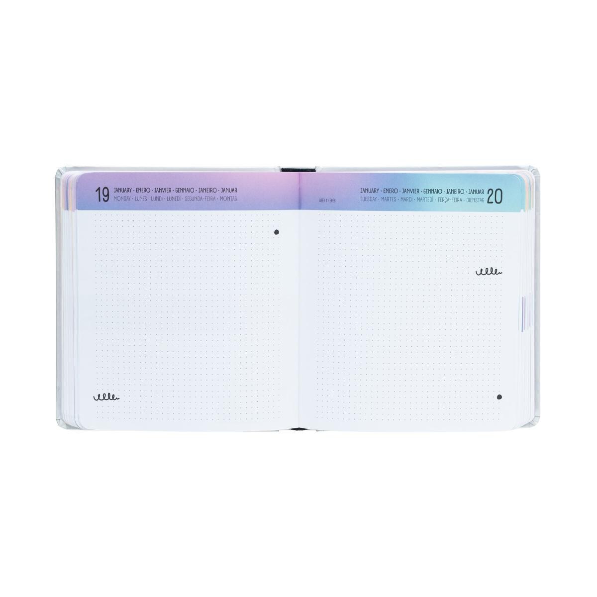 Agenda escolar 2025/2026 día página M con lomo 11 meses Snoopy Erik rosa Rosa / Negro-2