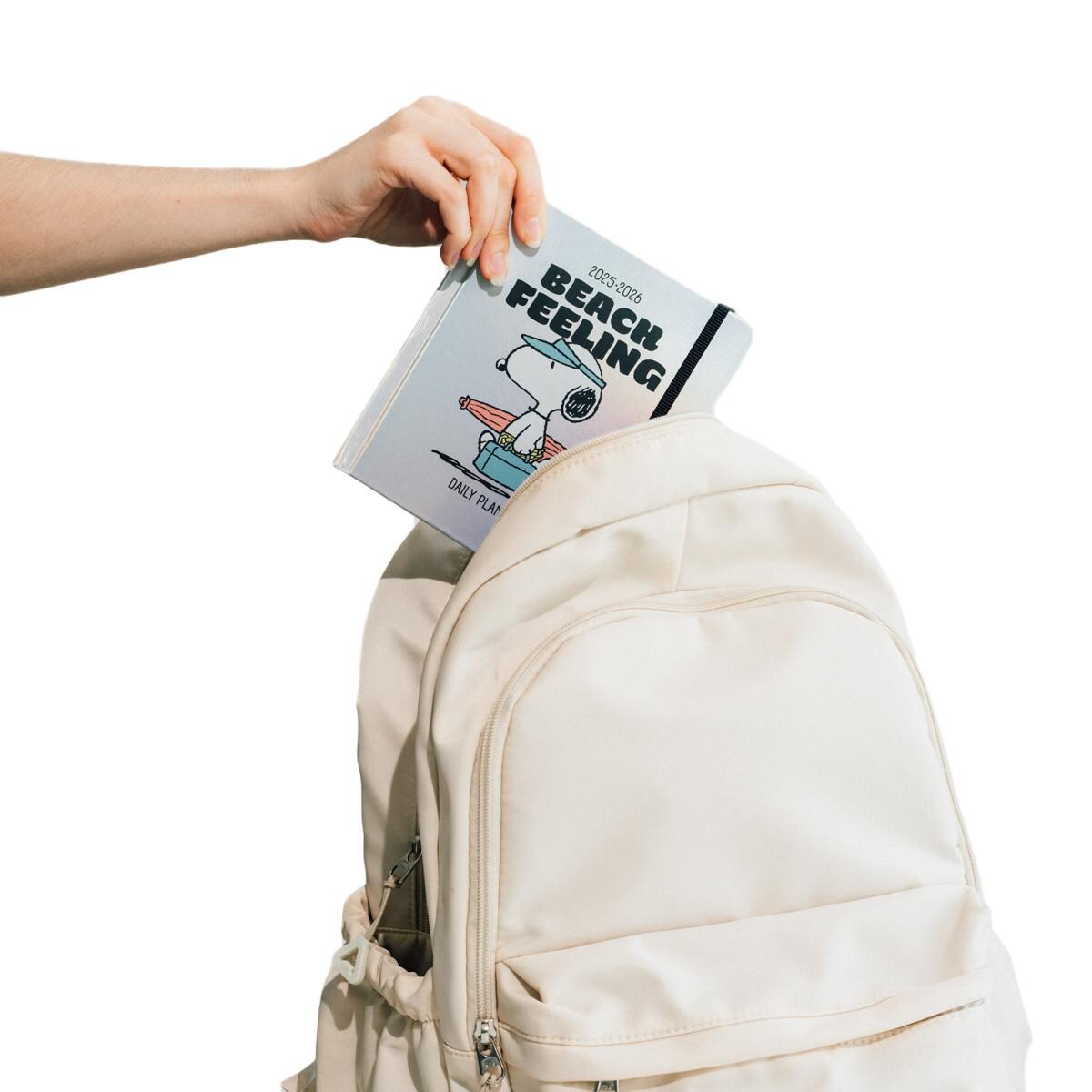 Agenda escolar 2025/2026 día página M con lomo 11 meses Snoopy Erik rosa Rosa / Negro-9