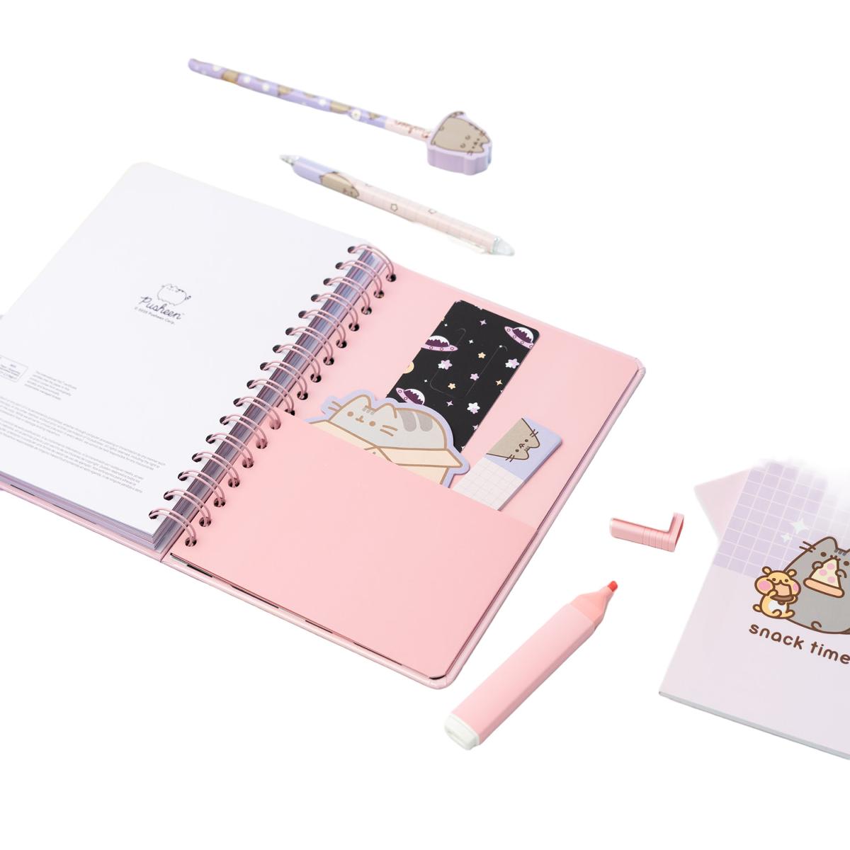 Agenda escolar 2025/2026 semana vista A5 12 meses Pusheen Erik rosa Rosa / Blanco-8