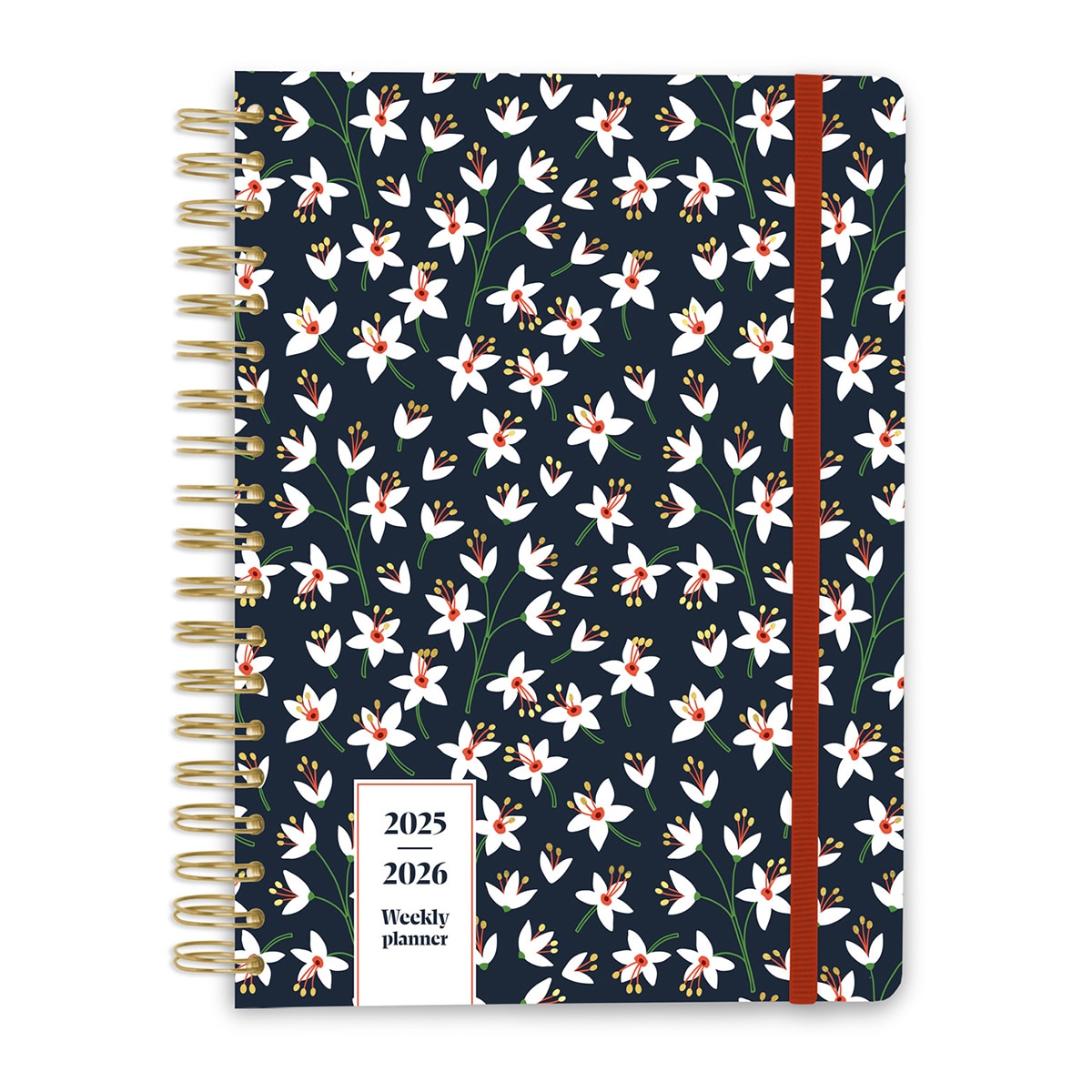 Agenda escolar 2025/2026 semana vista Bambina Noir blossom Kokonote azul Azul / Rojo-1