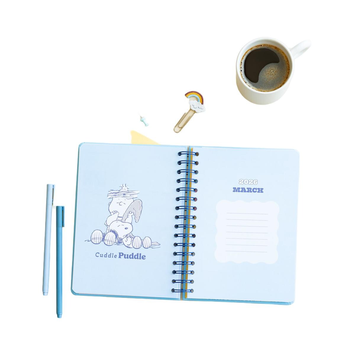 Agenda escolar 2025/2026 semana vista A5 12 meses Snoopy Erik azul Azul / Blanco-7