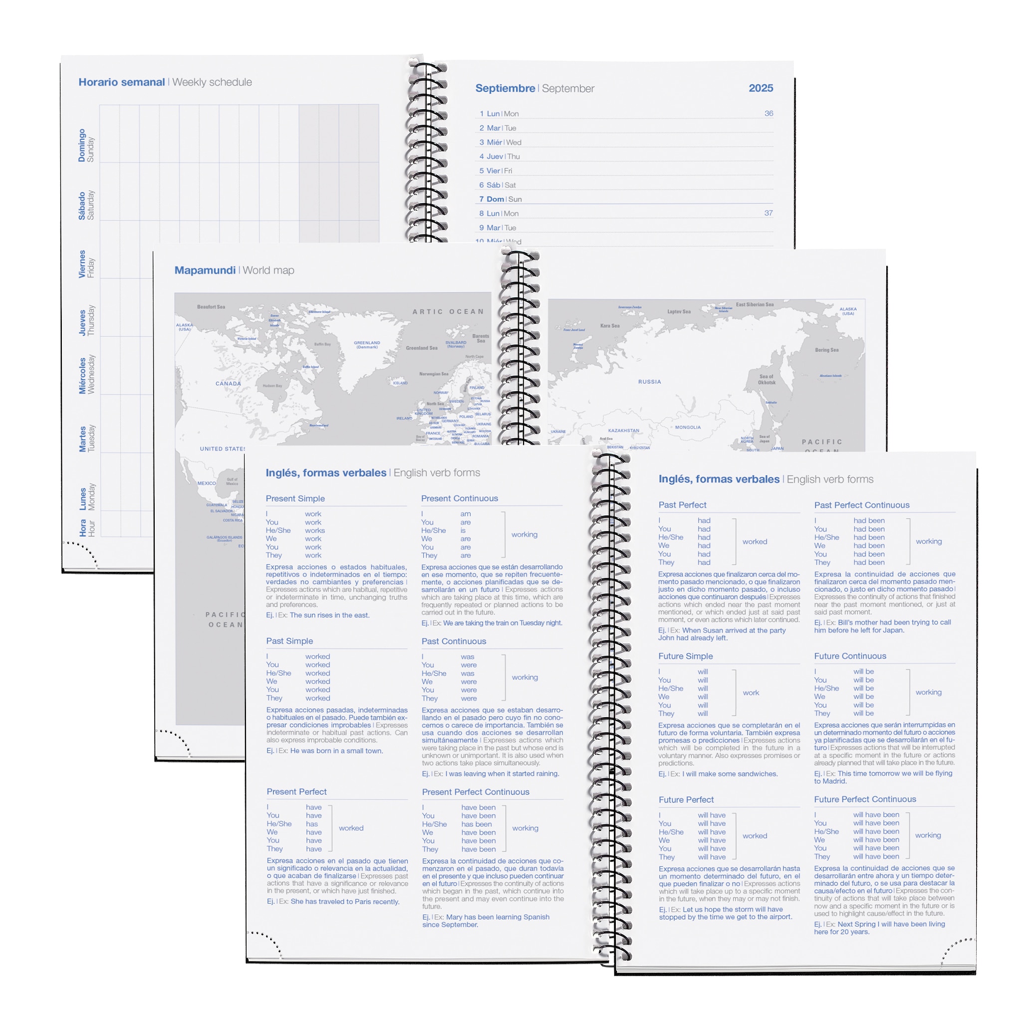 Agenda Escolar Plus Semana Vista Basic Coral 2025-2026 Miquelrius Castelhano Coral-3