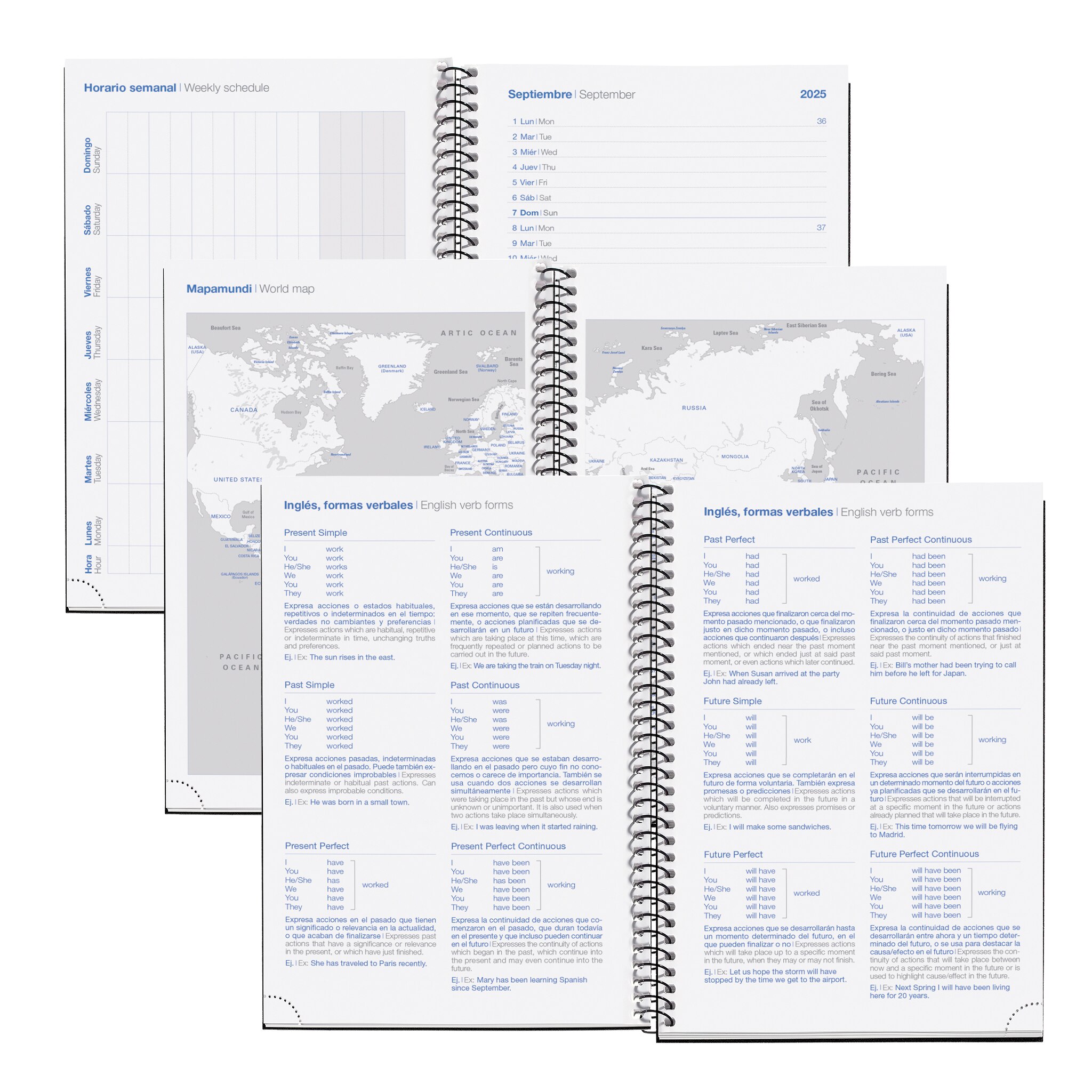 Agenda Escolar Plus 1 Día por Página Basic Marino 2025-2026 Miquelrius Espanhol Azul-marinho-3