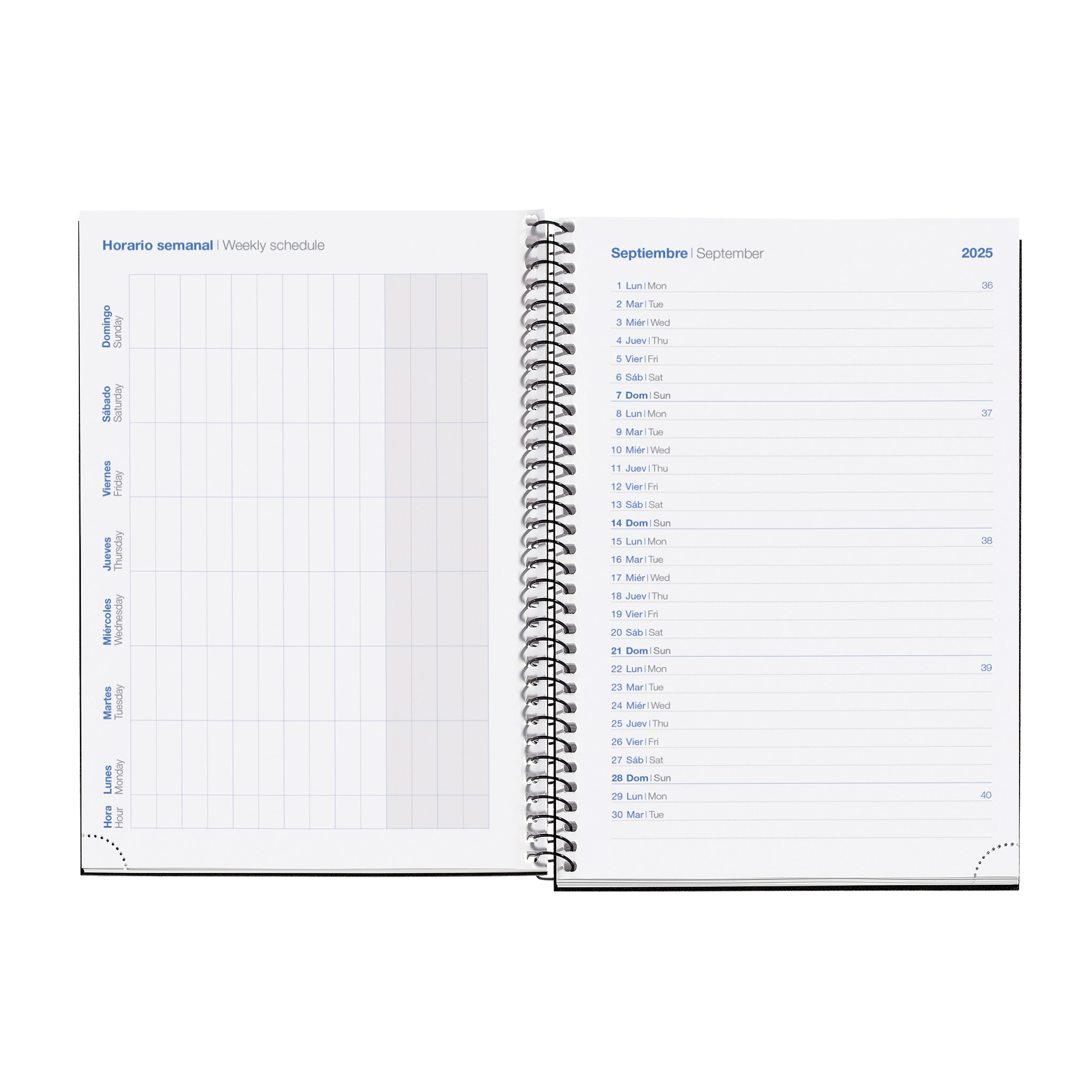 Agenda Escolar Plus 1 Día por Página Basic Marino 2025-2026 Miquelrius Espanhol Azul-marinho-6