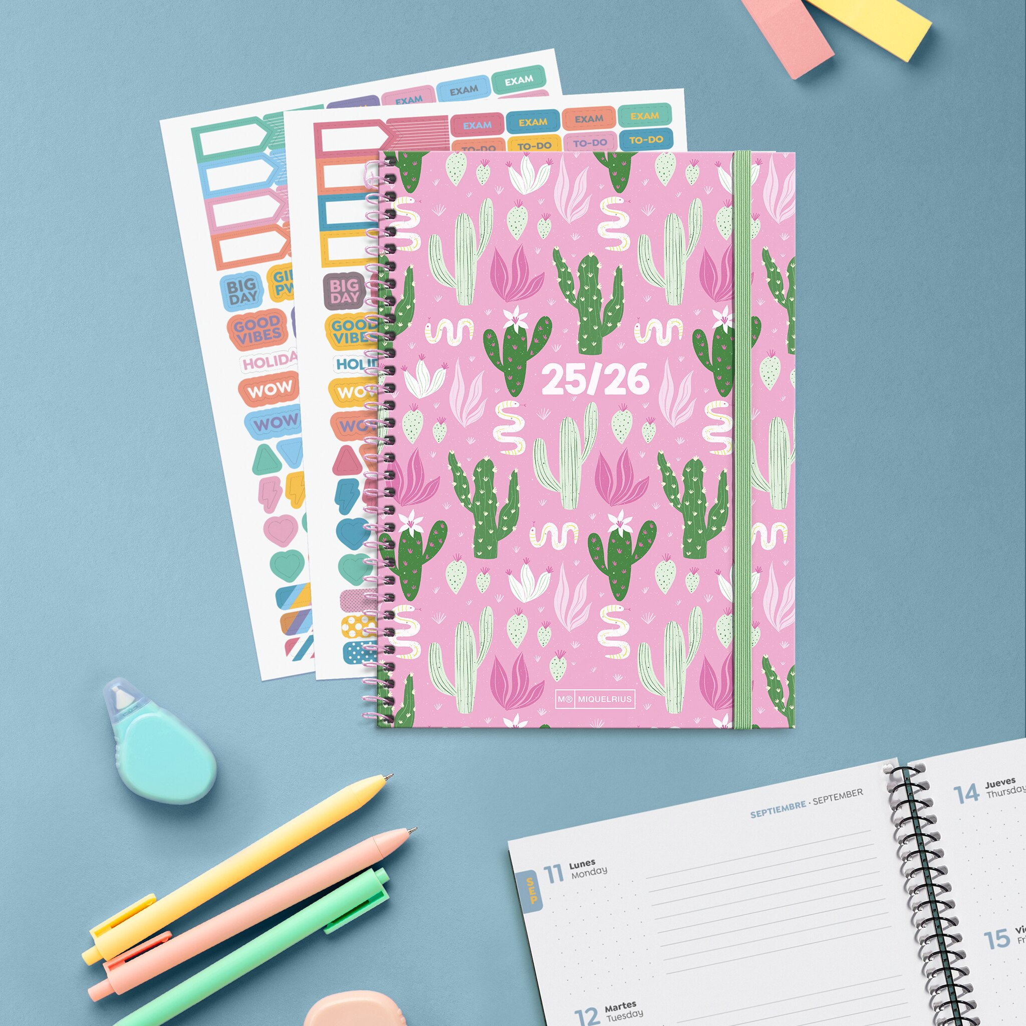 Agenda Escolar Plus Día Página Pink Desert 2025-2026 Miquelrius Castellano Multicolor-9