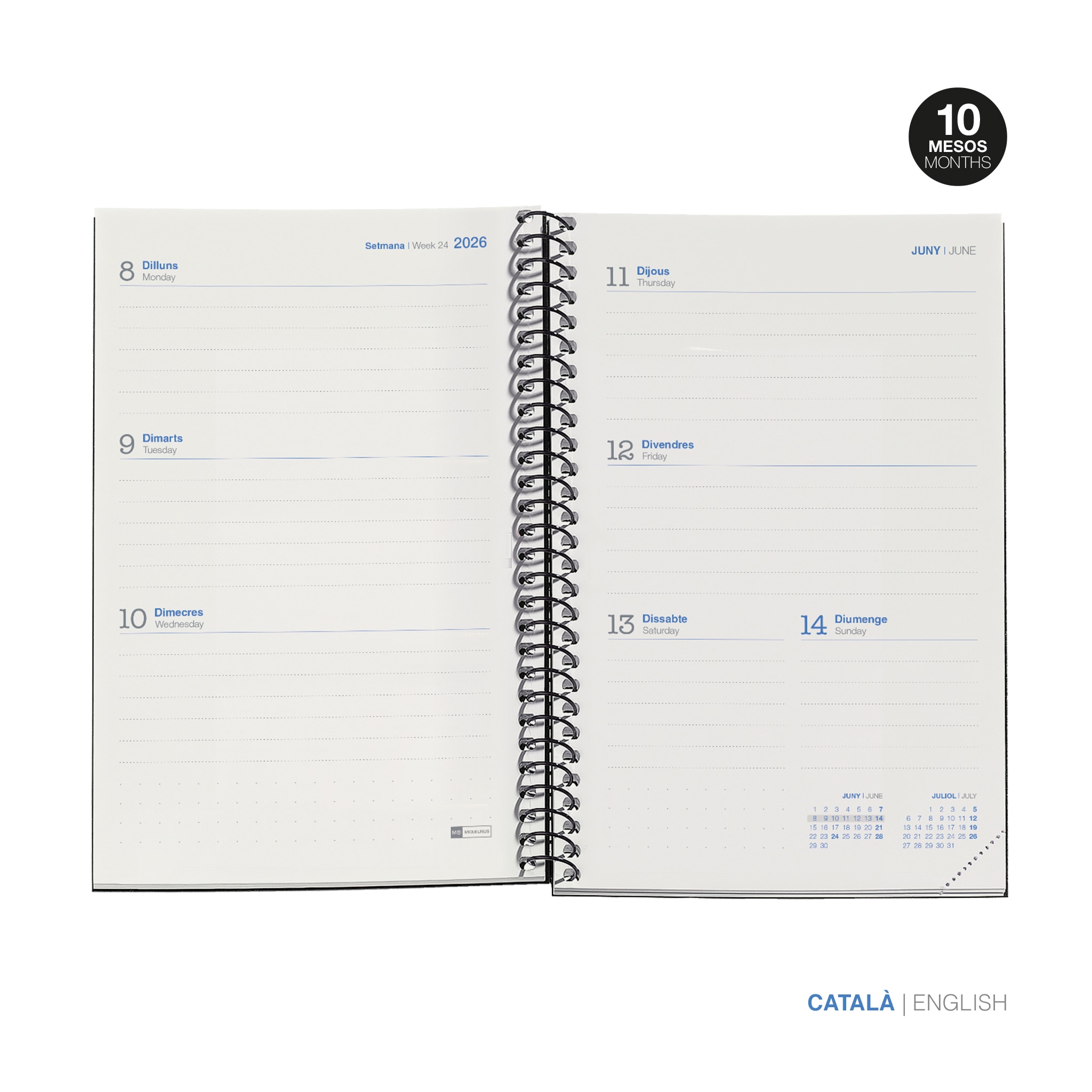 Agenda Escolar Activa Semana Vista Eco Confetti 2025-2026 Miquelrius Catalán Multicolor-2