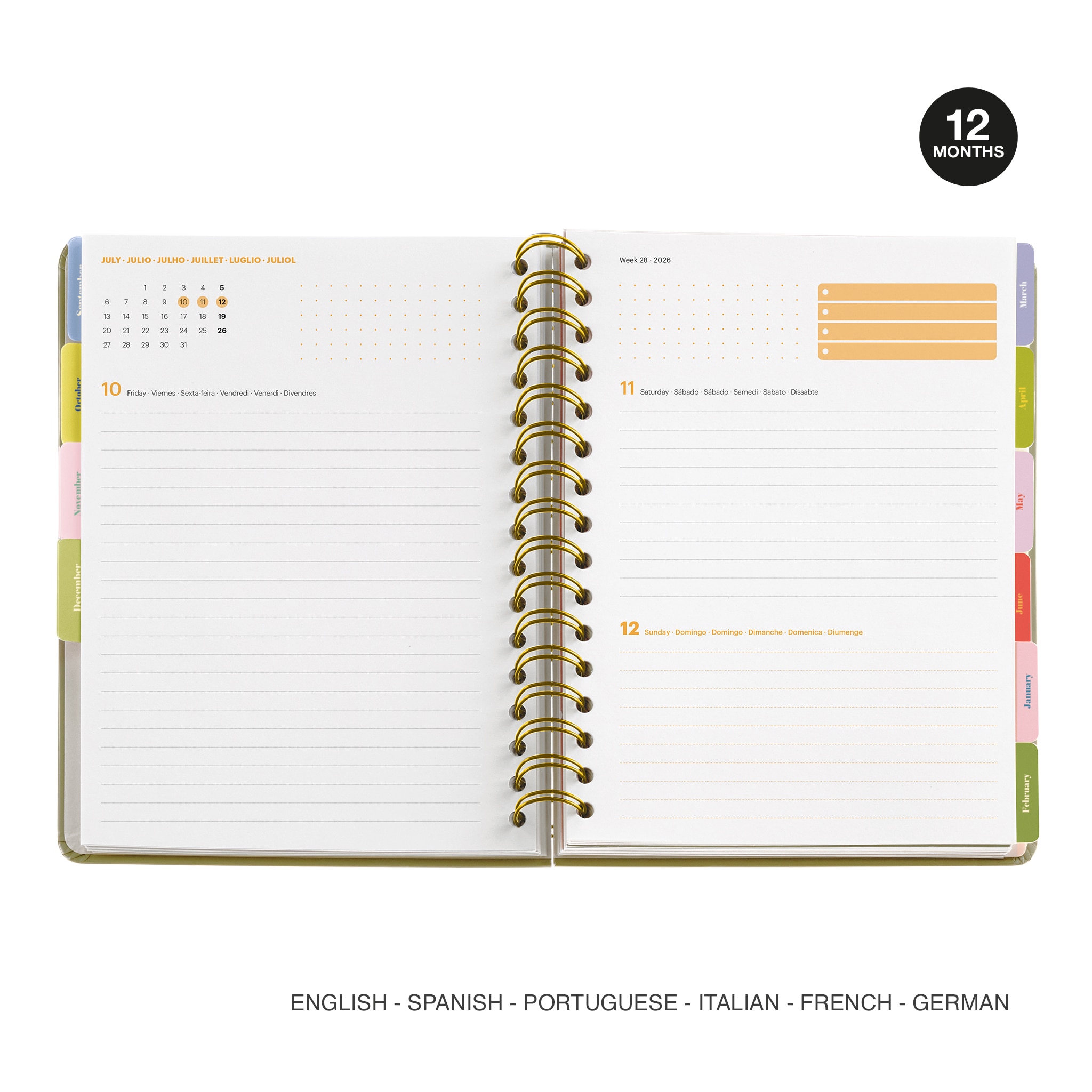 Agenda Escolar Plus Wire-O dia Página Spring Anne 2025-2026 Miquelrius multilingue Multicolor-2