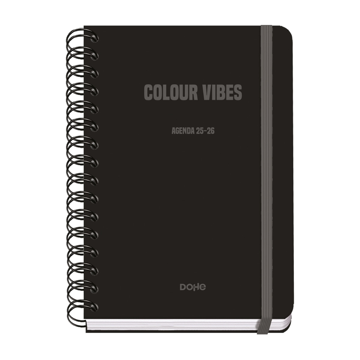 Imagen 0 de Agenda escolar A5 espiral semana vista colour vibes Dohe negra bilingüe.