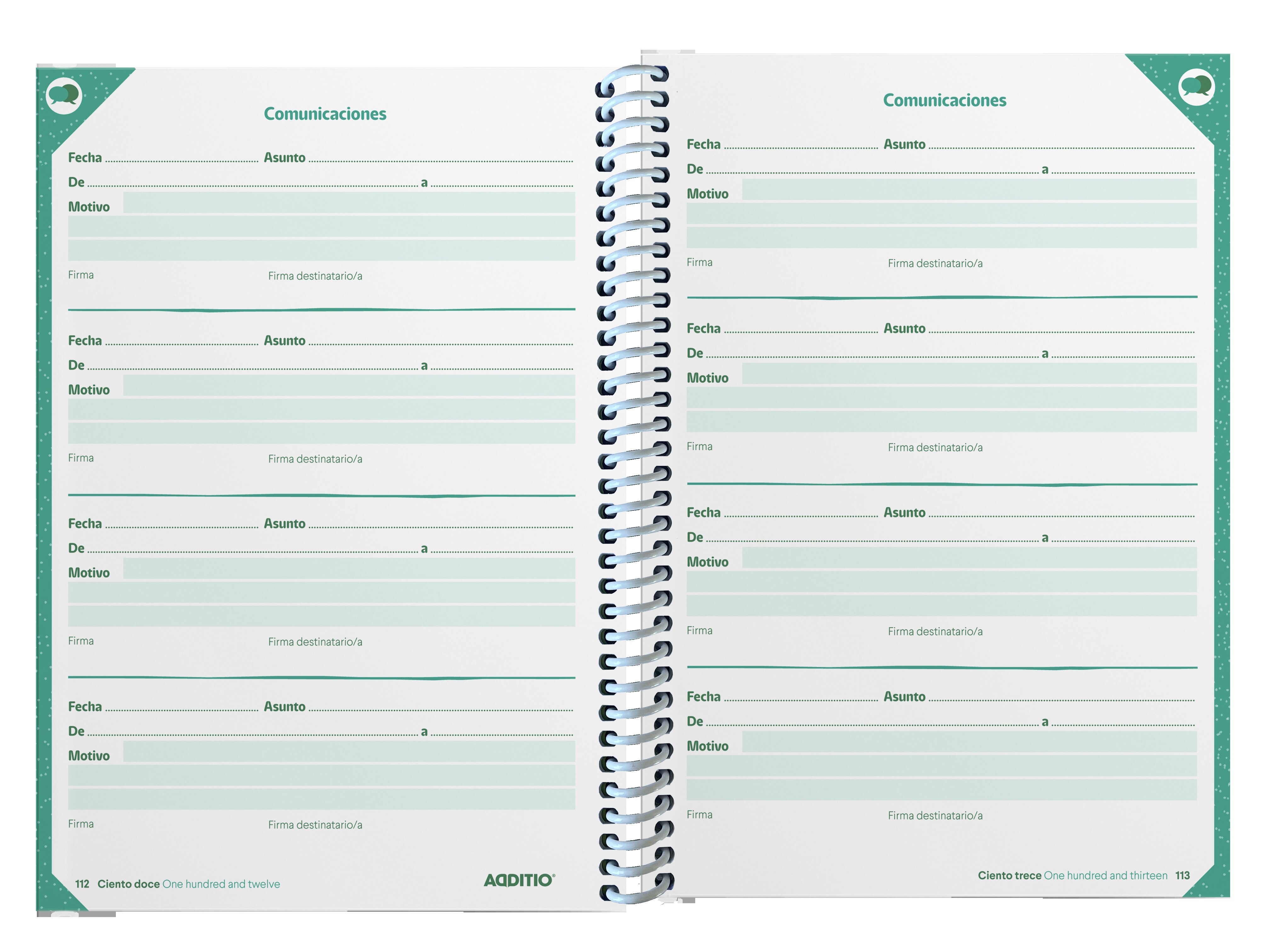 Agenda Planet, Curso 2025-2026 Vista Semanal, Formato DIN A5, Additio, Verde, Espanhol 3