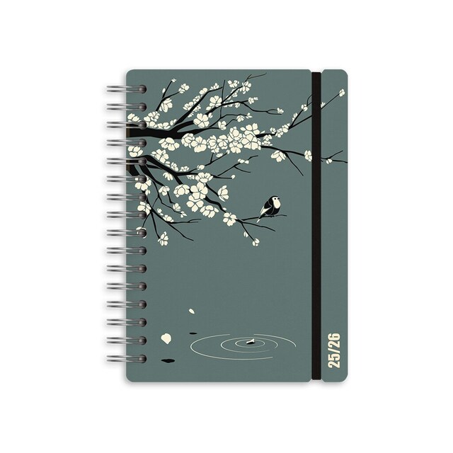 Imagem 0 de Diário escolar 20252026 dia por página A5 Bilingue Cowbrave em couro reciclado Sakura Eucaliptus