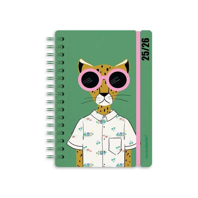 Imagem 0 de Agenda Escolar 2025-2026 Dia por Página A5 Vacavaliente Bilingue em Pele Reciclada Leo Hipster