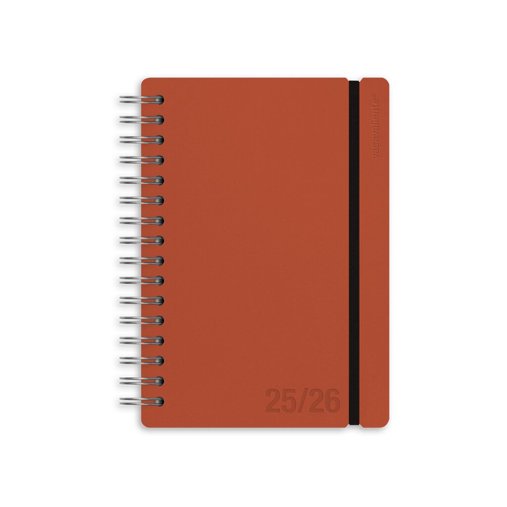 Imagem 0 de Agenda Escolar 2025-2026 Dia por Página A5 Vacavaliente Bilingue em Pele Reciclada Red Clay