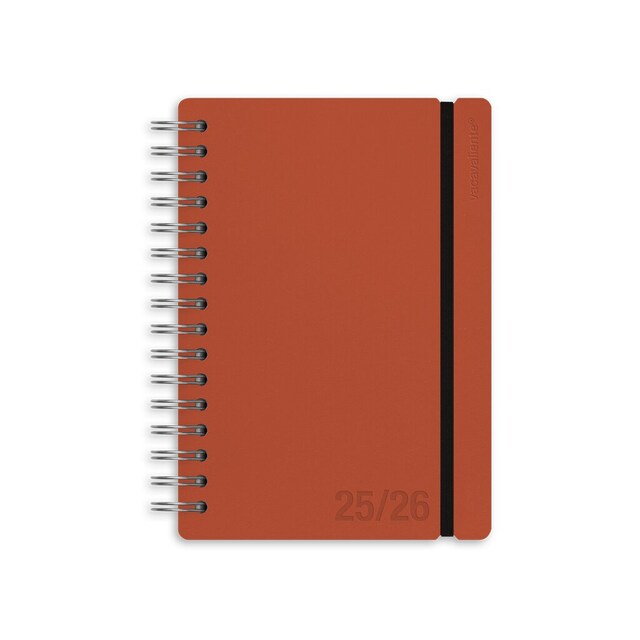 Imagem 0 de Agenda Escolar 2025-2026 Dia por Página A5 Vacavaliente Bilingue em Pele Reciclada Red Clay