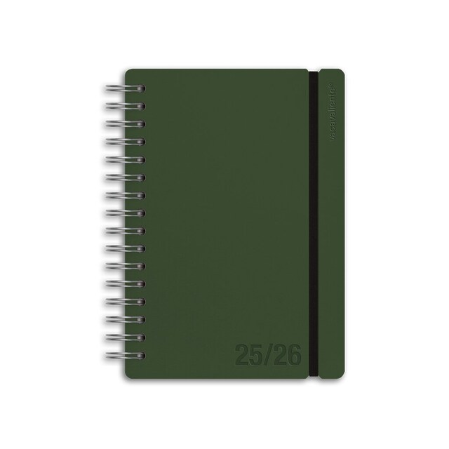 Imagem 0 de Agenda Escolar 2025-2026 Vista Semanal A5 Vacavaliente Bilingue em Pele Reciclada Forest Green