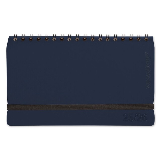 Imagem 0 de Agenda Escolar 2025-2026 Vista Semanal Formato de Bolso Vacavaliente Bilingue em Pele Reciclada Majolica Blue