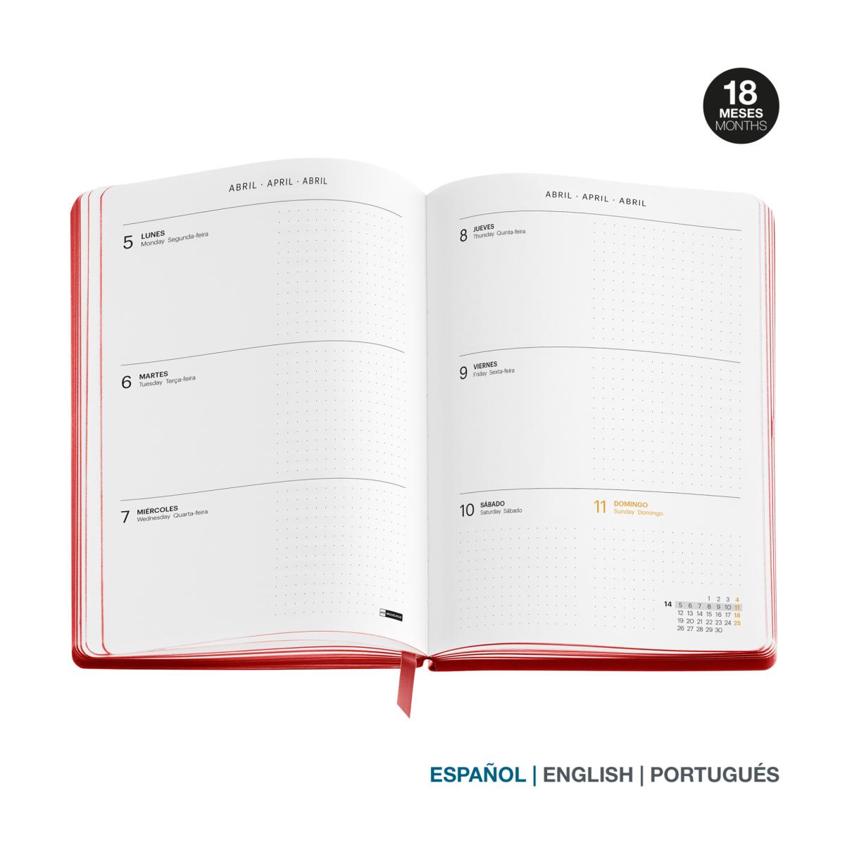 Agenda Escolar 18 Meses Back To Basics 14X19 Semana Vista Rojo 2026-27 Miquelrius Rojo-5