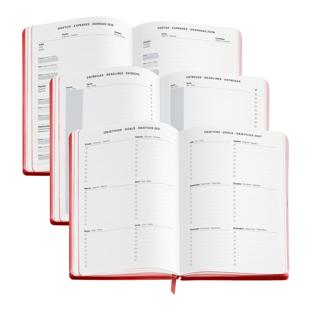 Agenda Escolar 18 Meses Back To Basics 14X19 Semana Vista Rojo 2026-27 Miquelrius Rojo-8