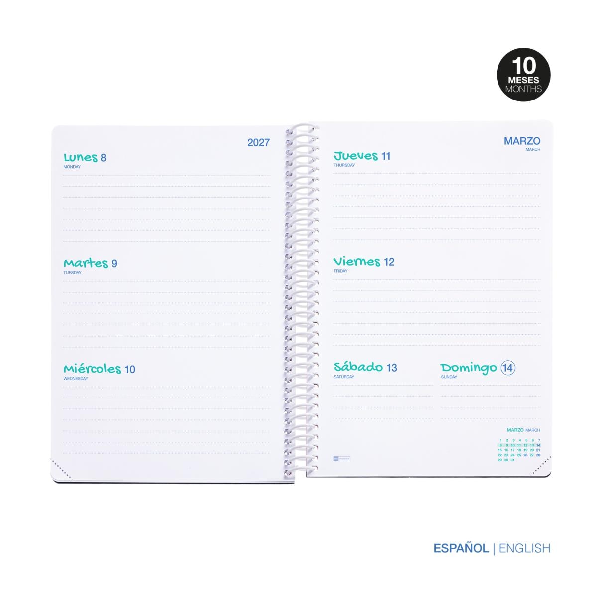 Agenda Escolar Plus Semana Vista Dinos 2026-27 Miquelrius Multicolor-3
