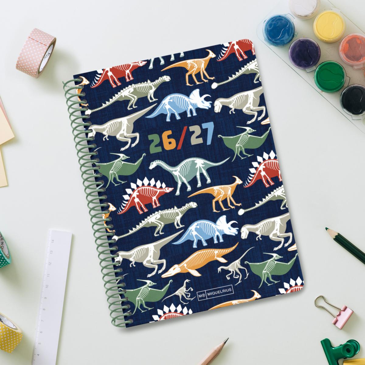 Agenda Escolar Plus Semana Vista Dinos 2026-27 Miquelrius Multicolor-9