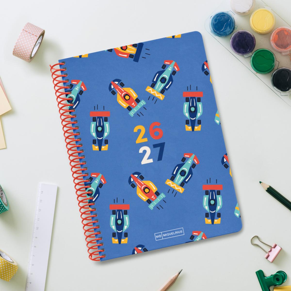 Agenda Escolar Plus Semana Vista Cars 2026-27 Miquelrius Multicolor-8