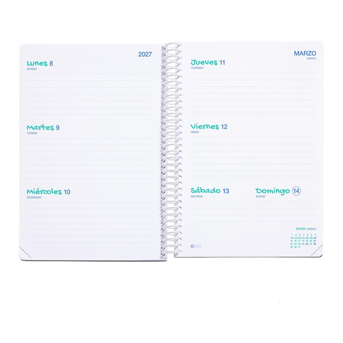 Agenda Escolar Plus Semana Vista Flowery 2026-27 Miquelrius Multicolor-2