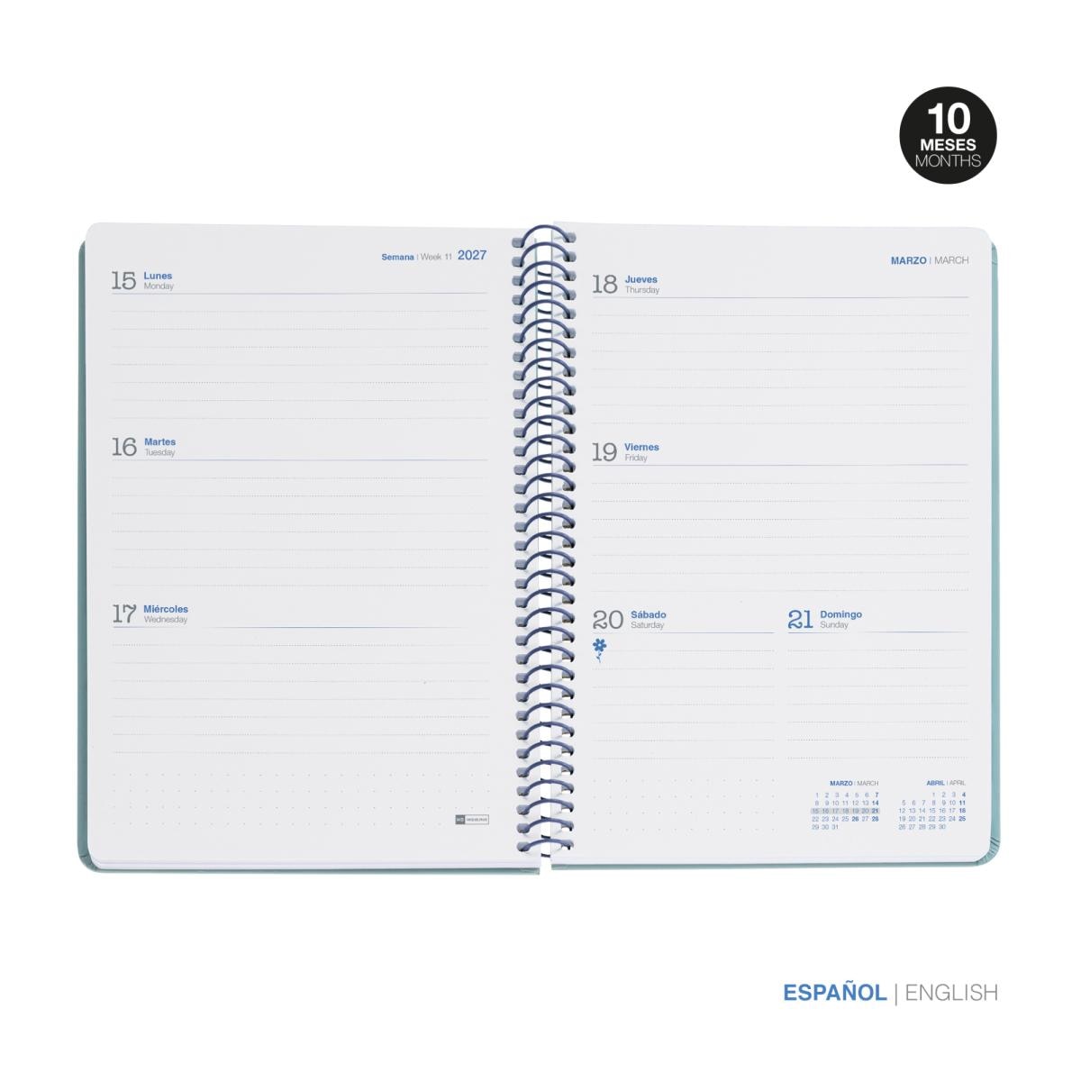 Agenda Escolar Plus Semana Vista Basic Marino 2026-27 Miquelrius Azul marino-2