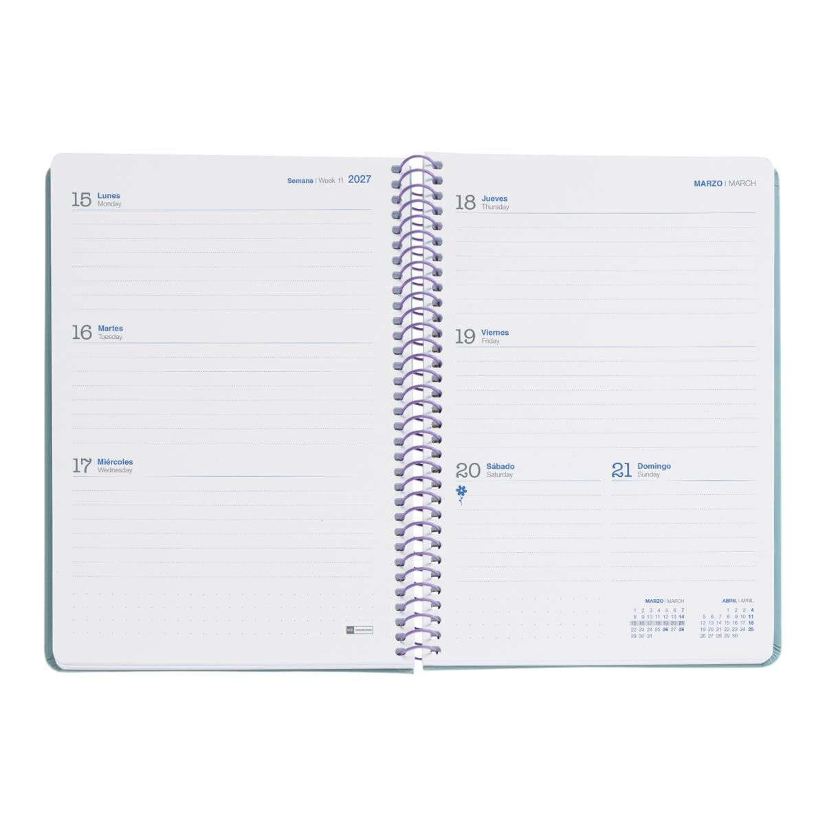 Agenda Escolar Plus Semana Vista Basic Lila 2026-27 Miquelrius Lila-2
