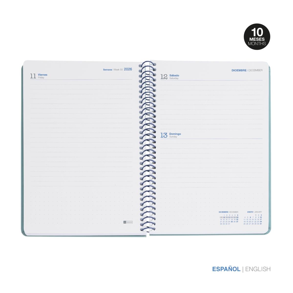 Agenda Escolar Plus Día Página Basic Marino 2026-27 Miquelrius Azul marino-2