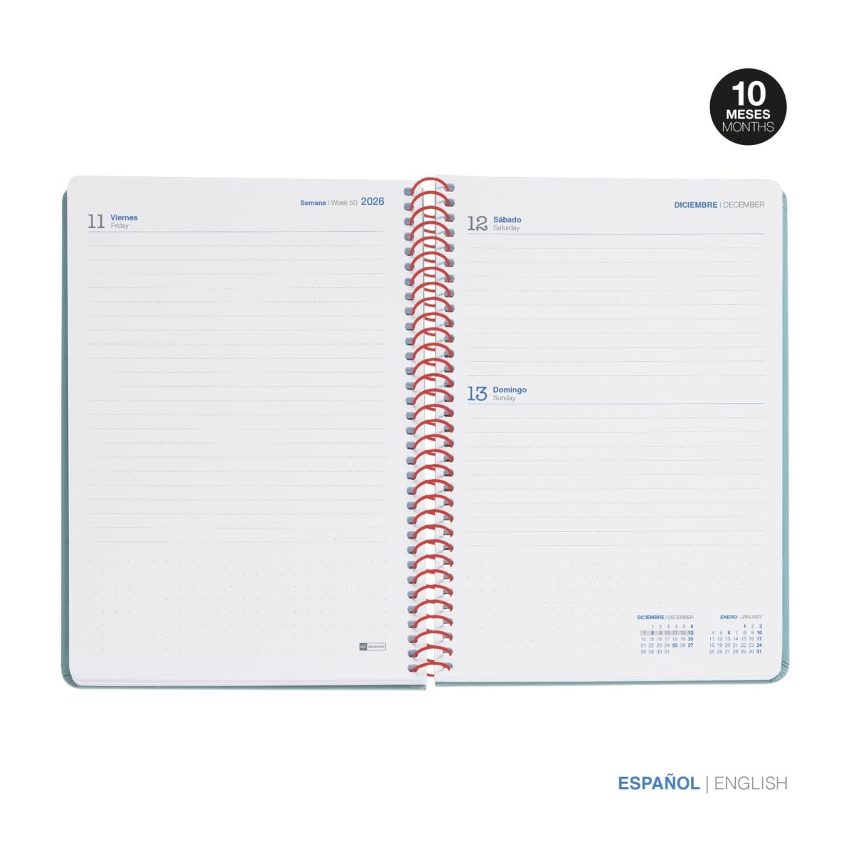 Agenda Escolar Plus Dia Página Basic Coral 2026-27 Miquelrius Coral-2