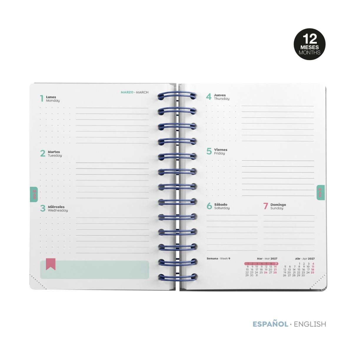 Agenda Escolar Activa Semana Vista Spring 2026-27 Miquelrius Multicolor-2