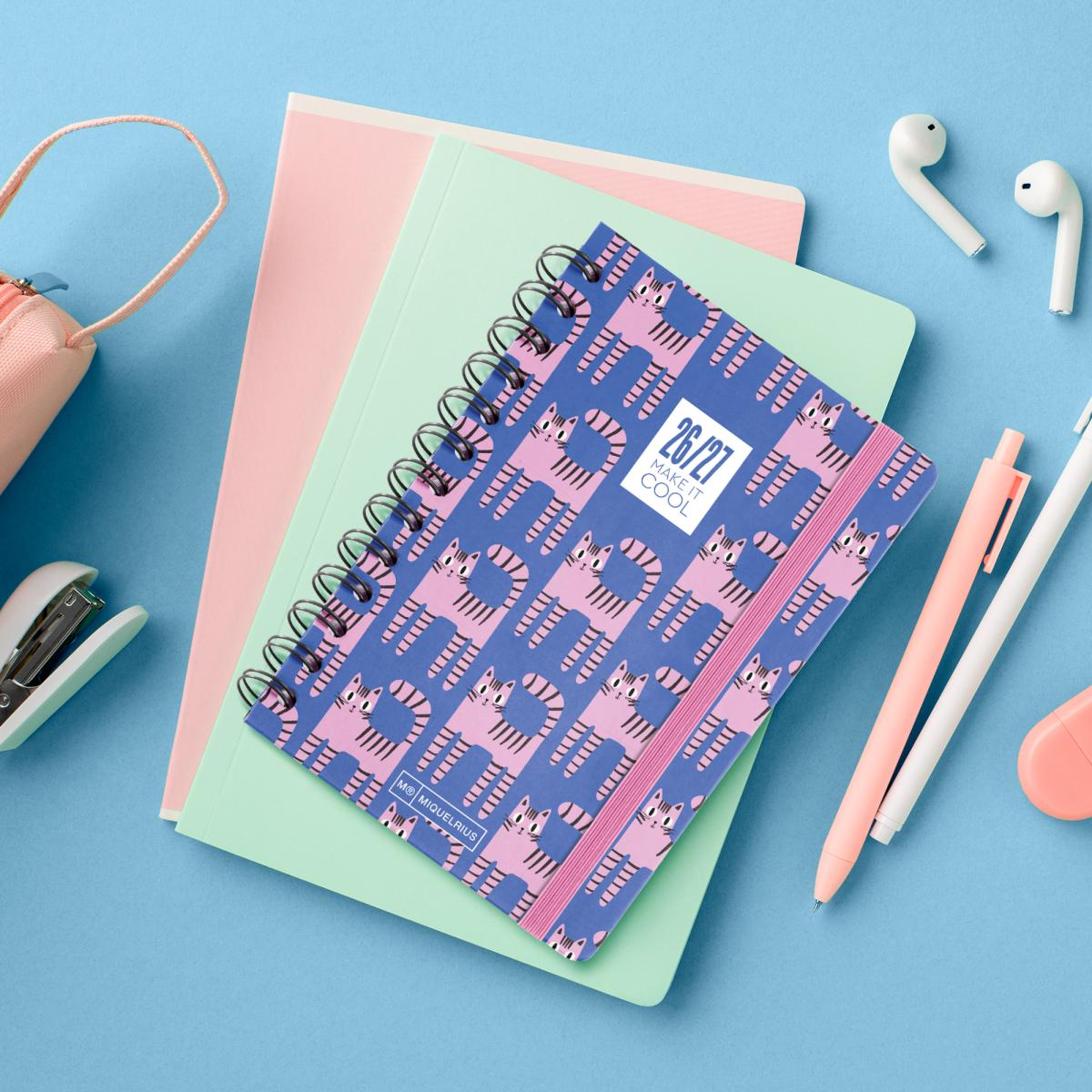 Agenda Escolar Activa Dia Página Gatuna 2026-27 Miquelrius Multicolor-11