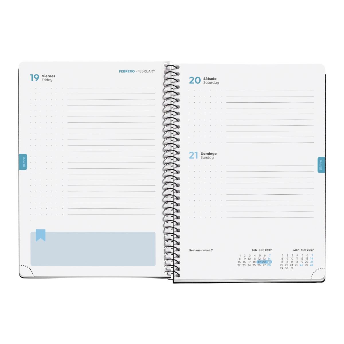 Agenda Escolar Plus Dia Página Margaritas 2026-27 Miquelrius Multicolor-2