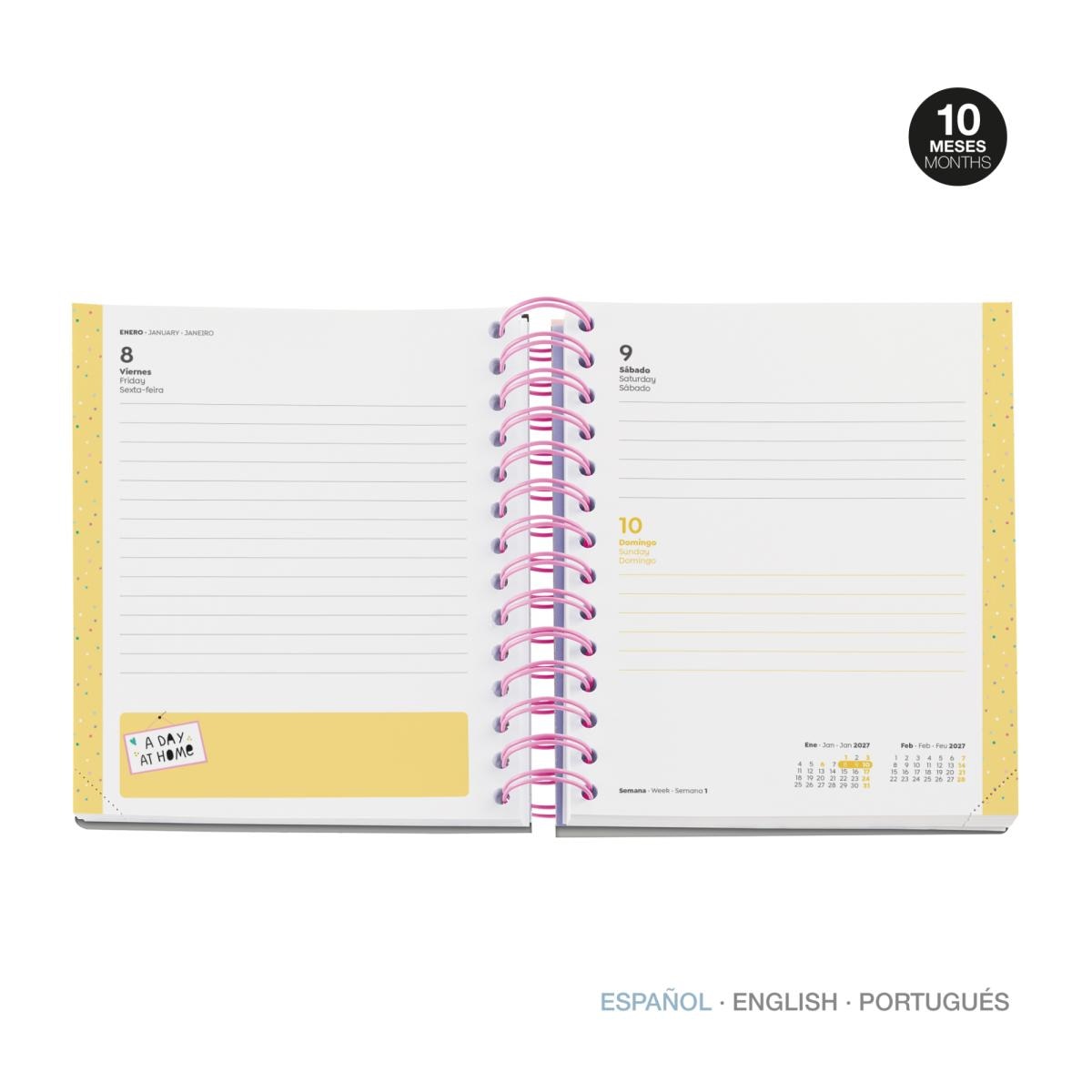 Agenda Escolar B2F Día Página Unicornio 2026-27 Miquelrius Azul-2
