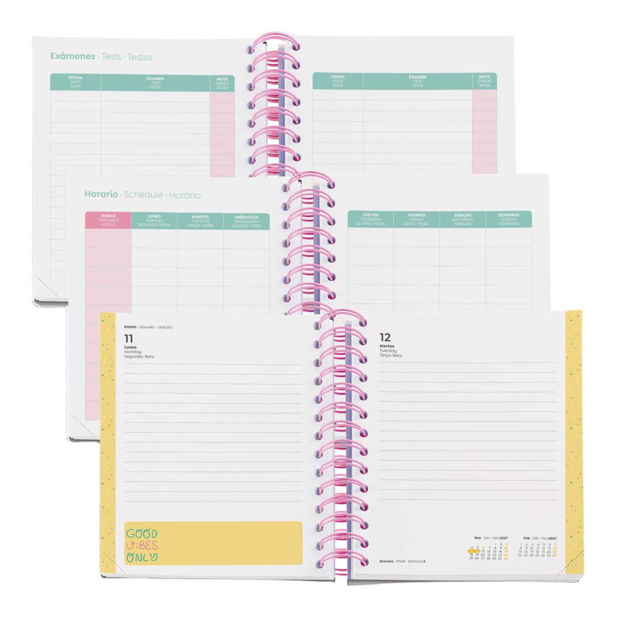 Agenda Escolar B2F Día Página Unicornio 2026-27 Miquelrius Azul-4
