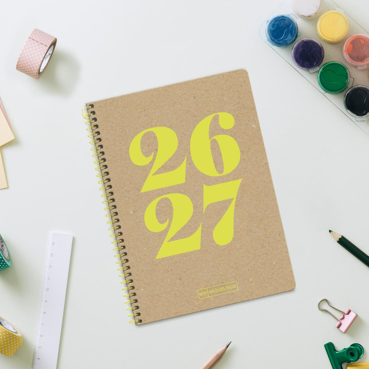 Agenda Escolar Activa Semana Vista Catalán Reciclada Year 2026-27 Miquelrius Beige-10
