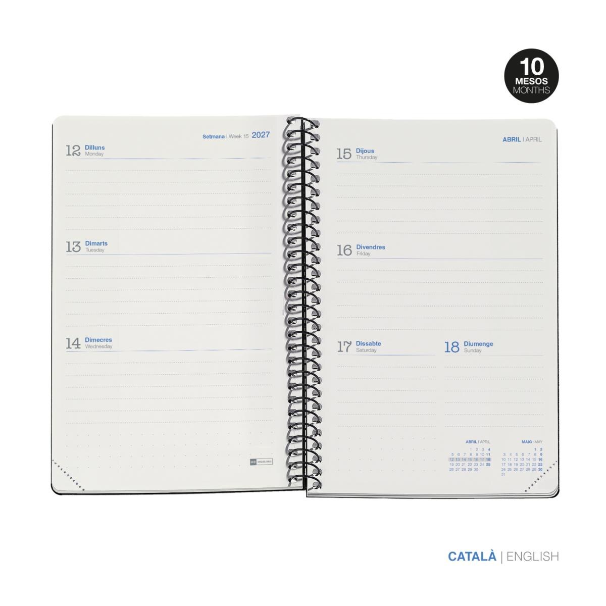 Agenda Escolar Activa Semana Vista Catalán Reciclada Peace 2026-27 Miquelrius Multicolor-2