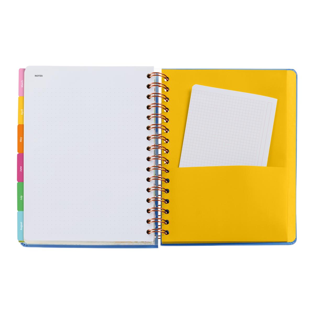 Agenda Escolar Plus Wire-O Semana Vista Blue Garden Hutter 2026-27 Miquelrius Multicolor-4