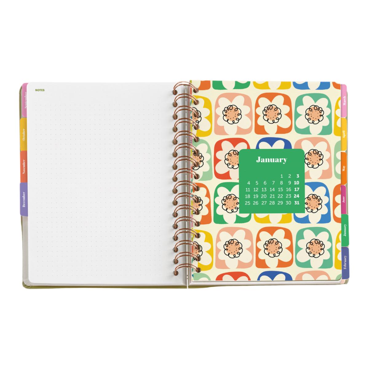 Agenda Escolar Plus Wire-O Semana Vista Blue Garden Hutter 2026-27 Miquelrius Multicolor-6